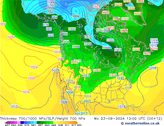 Thck 700-1000 hPa GFS Mo 23.09.2024 12 UTC