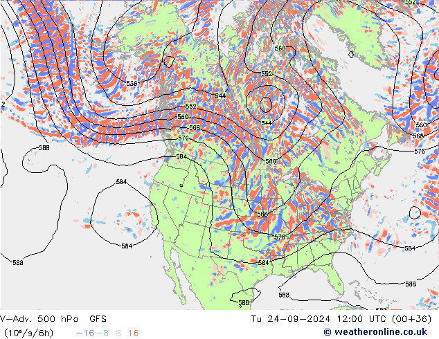 V-Adv. 500 hPa GFS Sa 24.09.2024 12 UTC