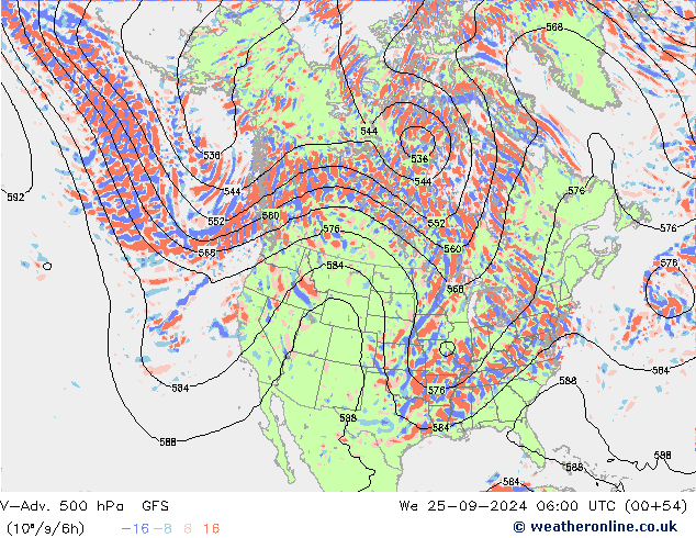 V-Adv. 500 hPa GFS Mi 25.09.2024 06 UTC