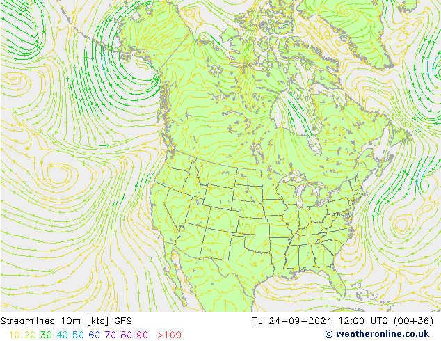 Linha de corrente 10m GFS Ter 24.09.2024 12 UTC