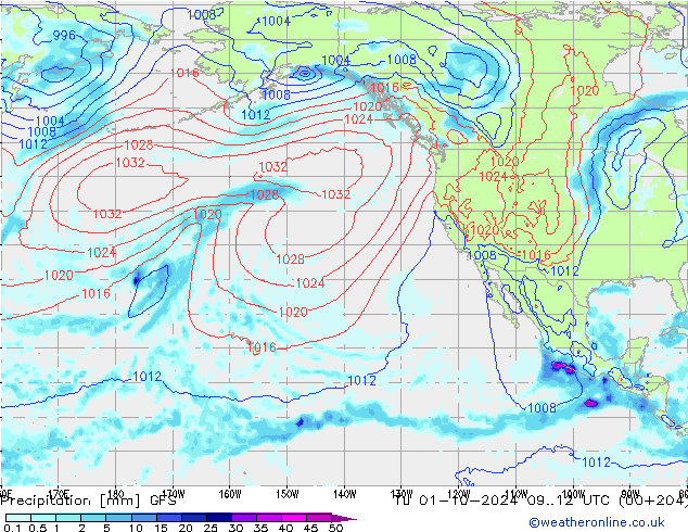 Precipitation GFS Tu 01.10.2024 12 UTC