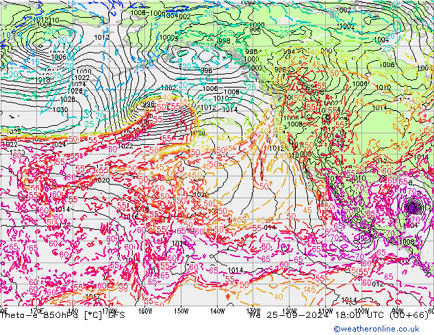 Theta-e 850hPa GFS Settembre 2024