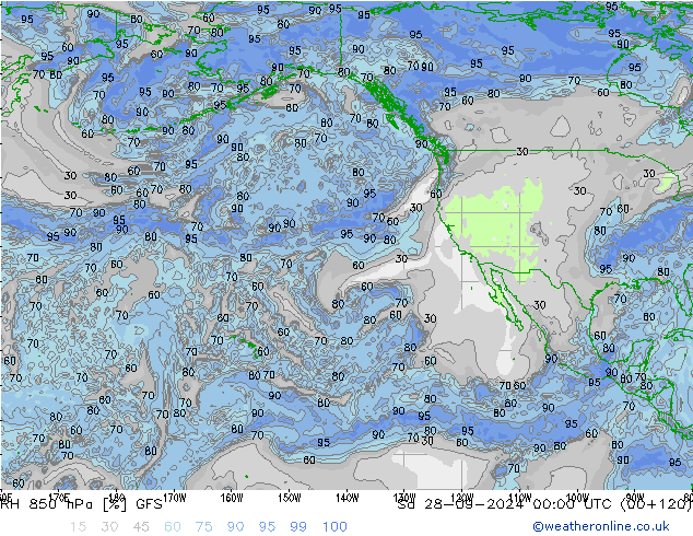 RH 850 hPa GFS so. 28.09.2024 00 UTC