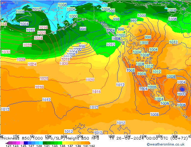 Thck 850-1000 hPa GFS Th 26.09.2024 00 UTC