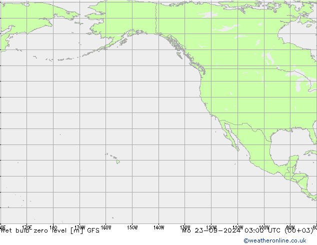 Wet bulb zero level GFS Mo 23.09.2024 03 UTC