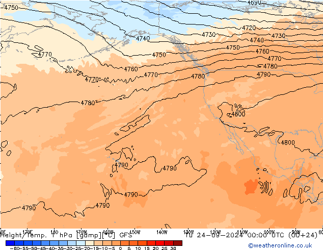 Yükseklik/Sıc. 1 hPa GFS Sa 24.09.2024 00 UTC