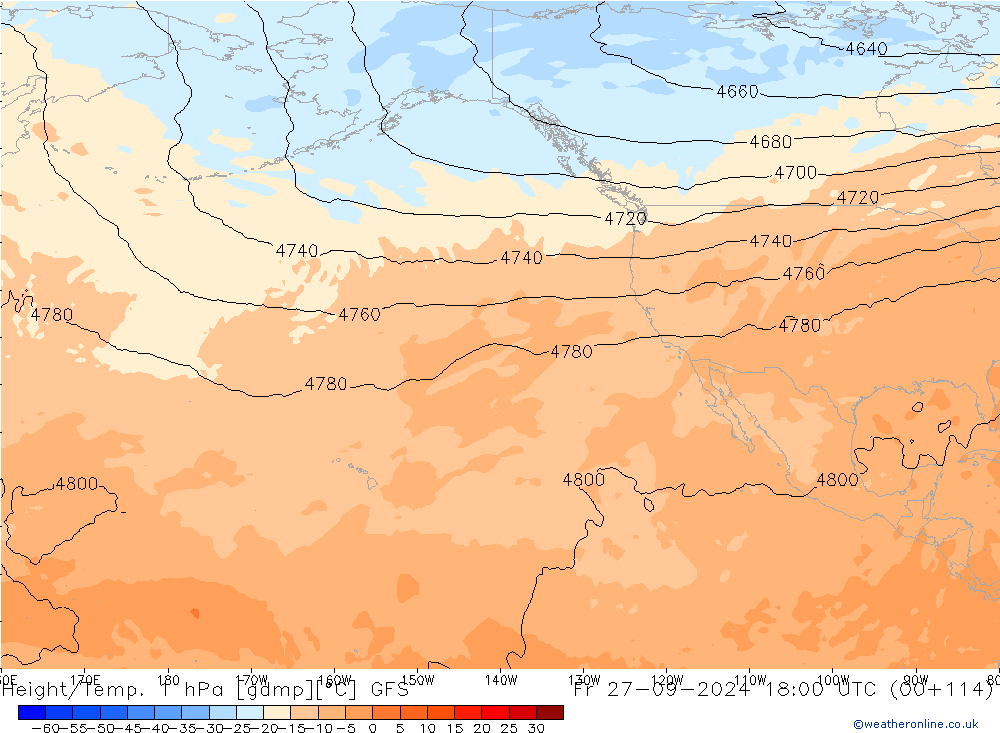 Yükseklik/Sıc. 1 hPa GFS Cu 27.09.2024 18 UTC