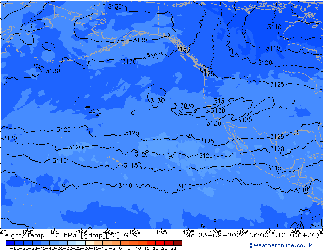 Height/Temp. 10 hPa GFS Po 23.09.2024 06 UTC