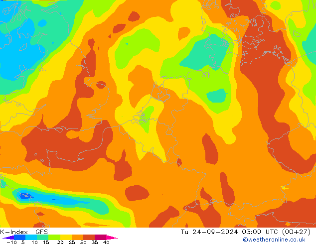 K-Index GFS Tu 24.09.2024 03 UTC