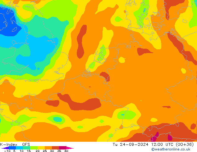 K-Index GFS Di 24.09.2024 12 UTC