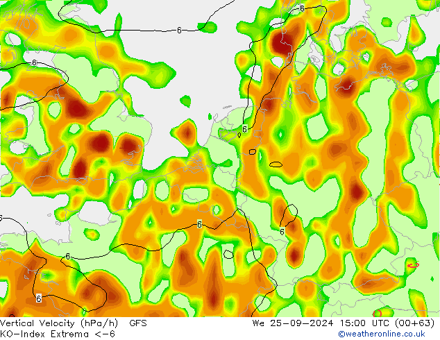 Convection-Index GFS mer 25.09.2024 15 UTC