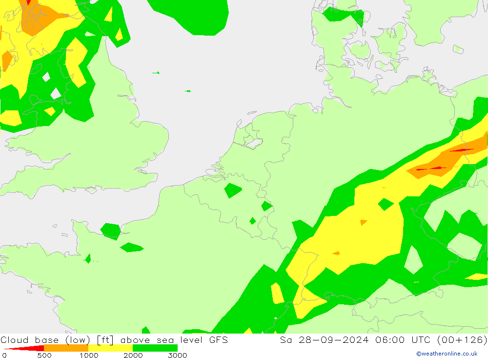 Cloud base (low) GFS sáb 28.09.2024 06 UTC