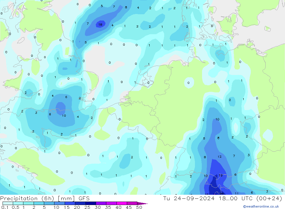 Z500/Rain (+SLP)/Z850 GFS Tu 24.09.2024 00 UTC