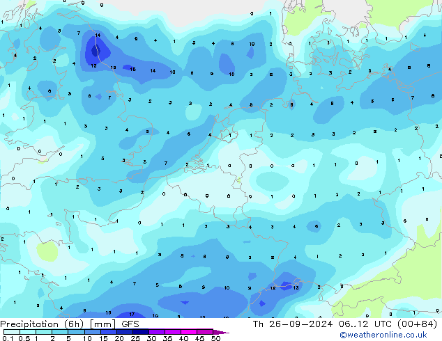 Z500/Rain (+SLP)/Z850 GFS Th 26.09.2024 12 UTC