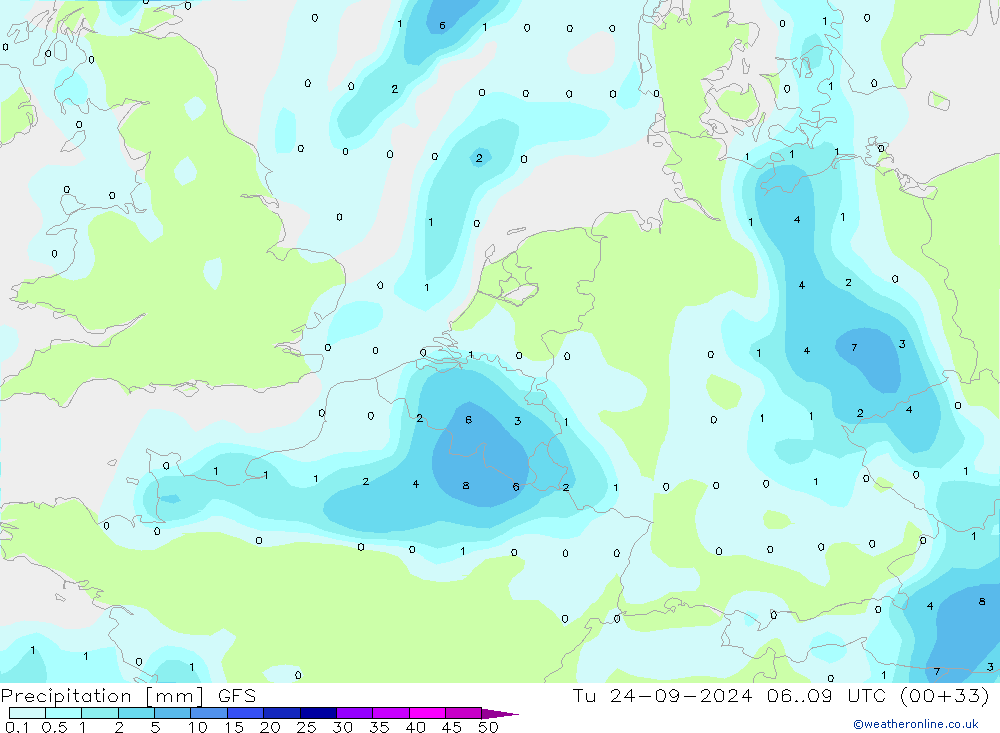 precipitação GFS Ter 24.09.2024 09 UTC