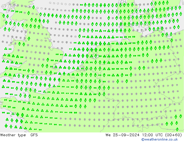 Weather type GFS We 25.09.2024 12 UTC