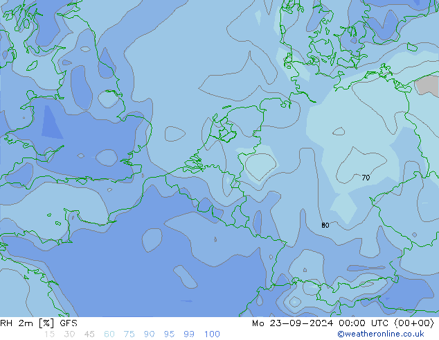 RH 2m GFS Mo 23.09.2024 00 UTC