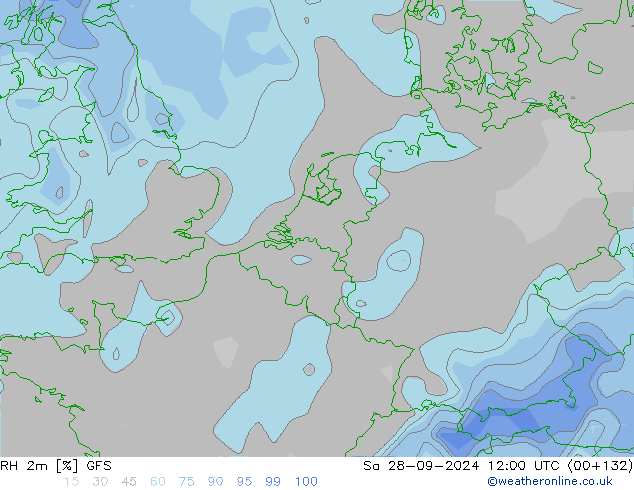 RH 2m GFS Sa 28.09.2024 12 UTC