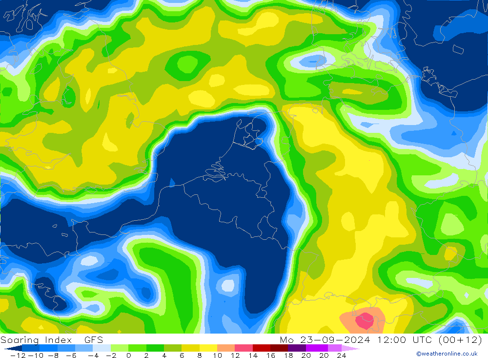 Soaring Index GFS пн 23.09.2024 12 UTC