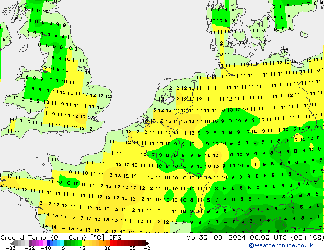 Topraküstü en düşük Sıc. GFS Pzt 30.09.2024 00 UTC