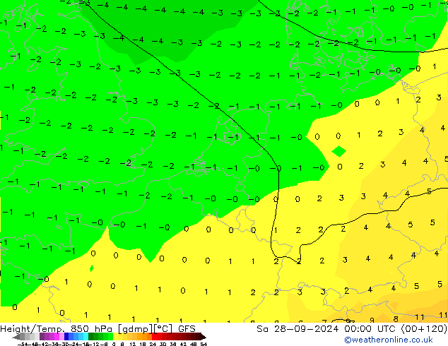 Z500/Rain (+SLP)/Z850 GFS Sáb 28.09.2024 00 UTC