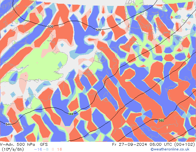 V-Adv. 500 hPa GFS Cu 27.09.2024 06 UTC