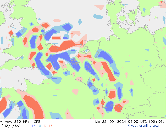 V-Adv. 850 hPa GFS Mo 23.09.2024 06 UTC