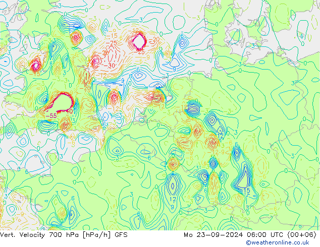 Vert. Velocity 700 hPa GFS Mo 23.09.2024 06 UTC