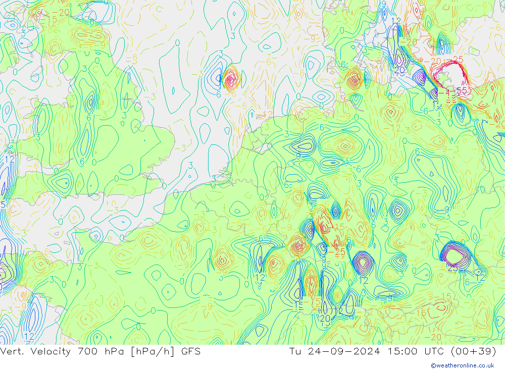 Vert. Velocity 700 hPa GFS mar 24.09.2024 15 UTC