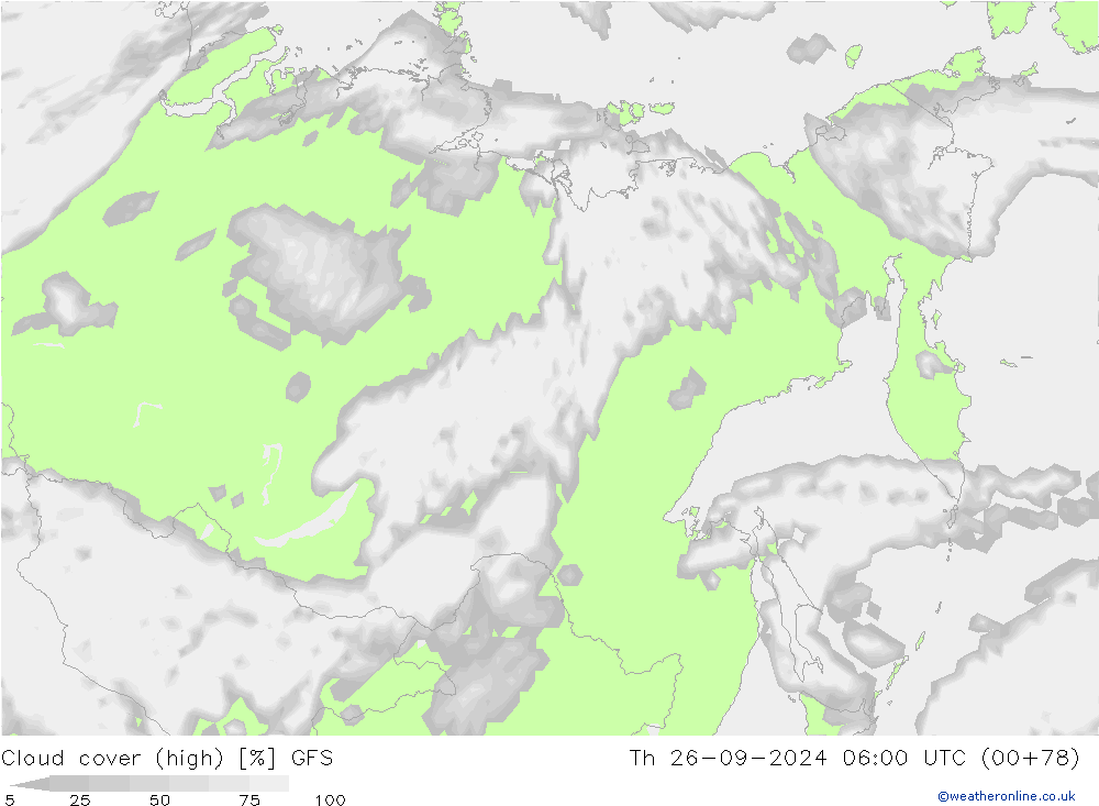 Bulutlar (yüksek) GFS Per 26.09.2024 06 UTC