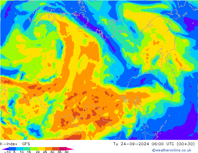 K-Index GFS Tu 24.09.2024 06 UTC