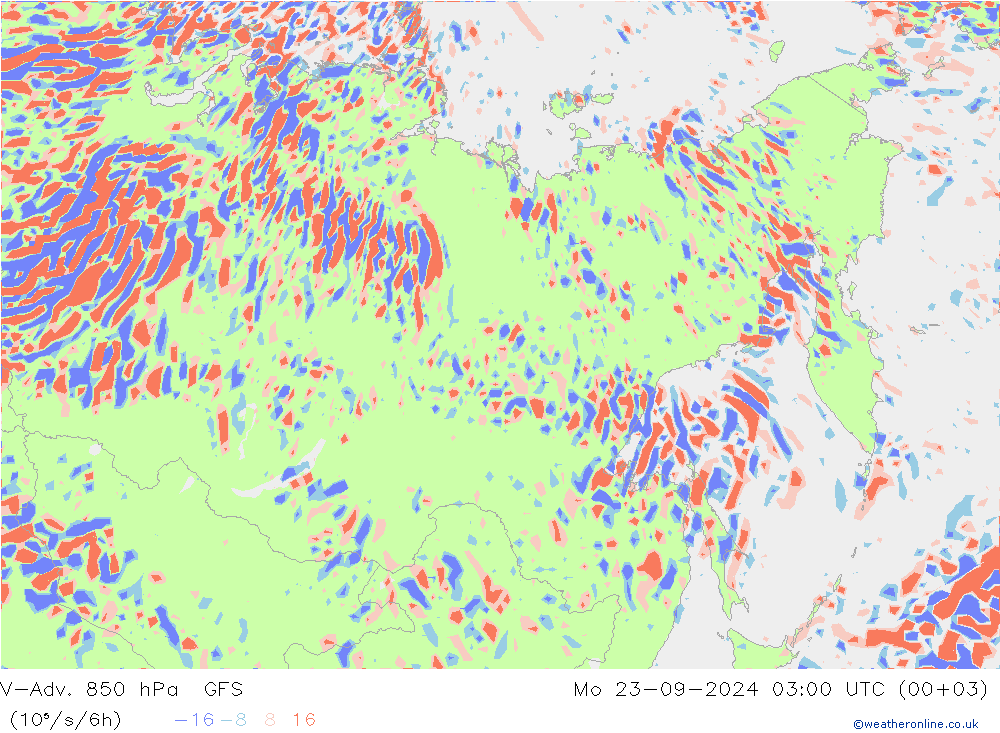 V-Adv. 850 hPa GFS Mo 23.09.2024 03 UTC