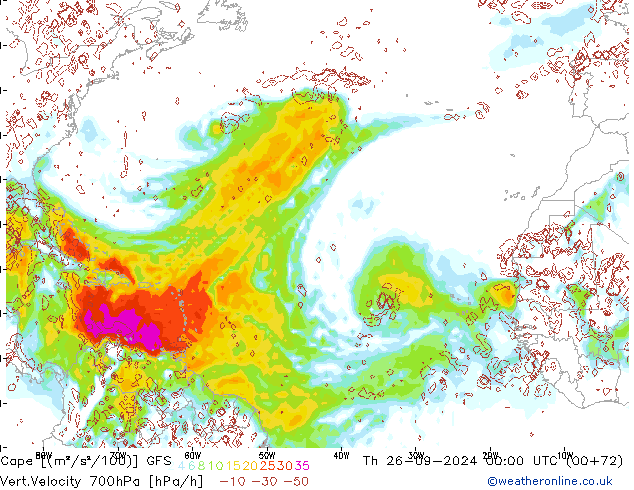 Cape GFS gio 26.09.2024 00 UTC