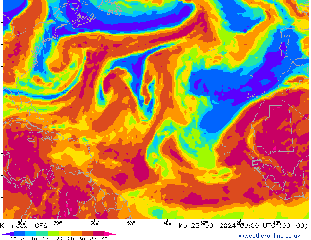 K-Index GFS Po 23.09.2024 09 UTC