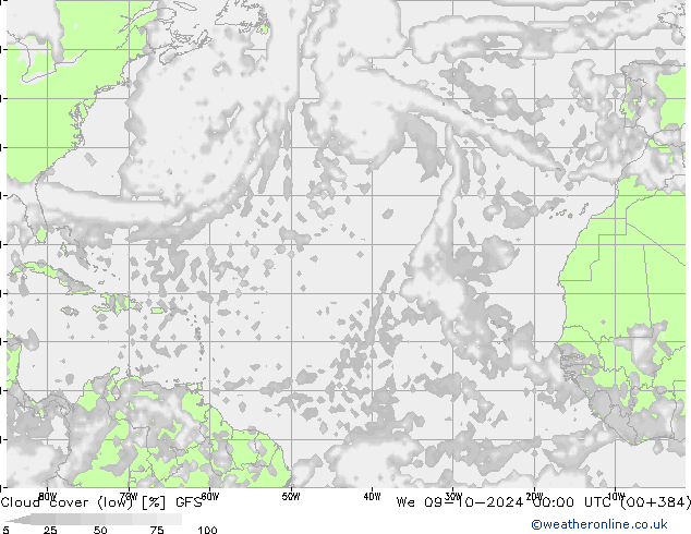 Nubi basse GFS mer 09.10.2024 00 UTC