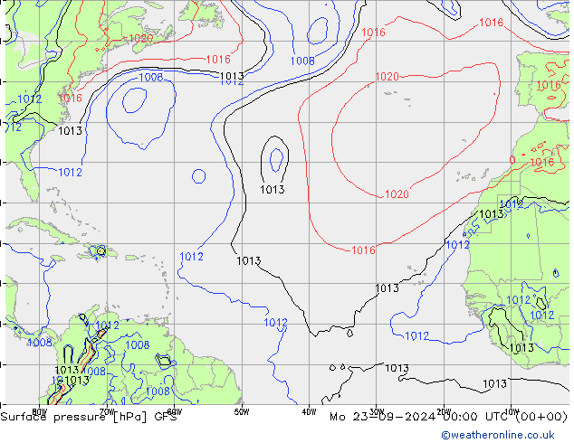 Surface pressure GFS Mo 23.09.2024 00 UTC