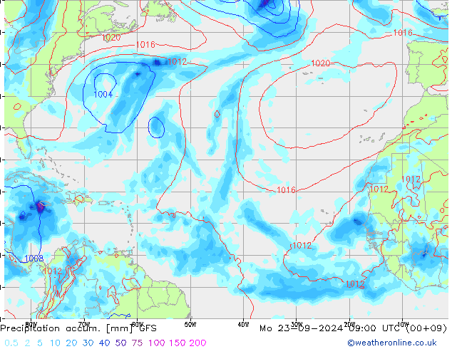 Precipitation accum. GFS Po 23.09.2024 09 UTC