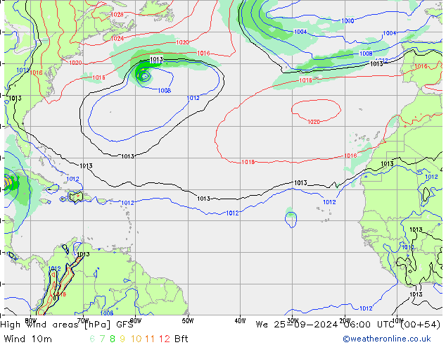 Sturmfelder GFS Mi 25.09.2024 06 UTC