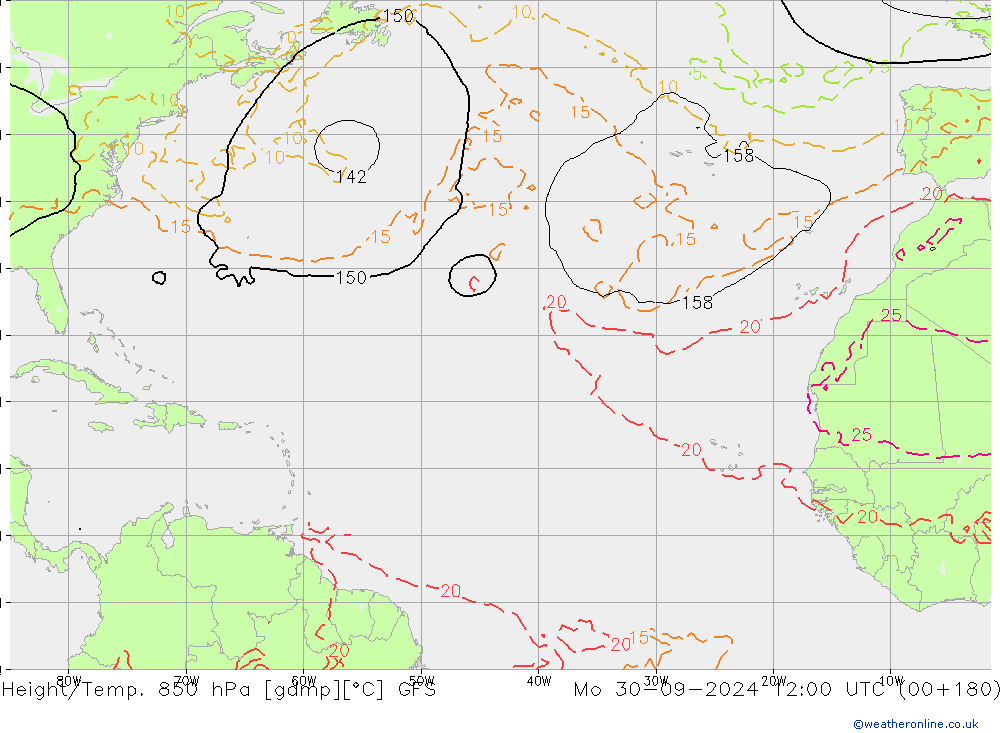 Z500/Regen(+SLP)/Z850 GFS ma 30.09.2024 12 UTC