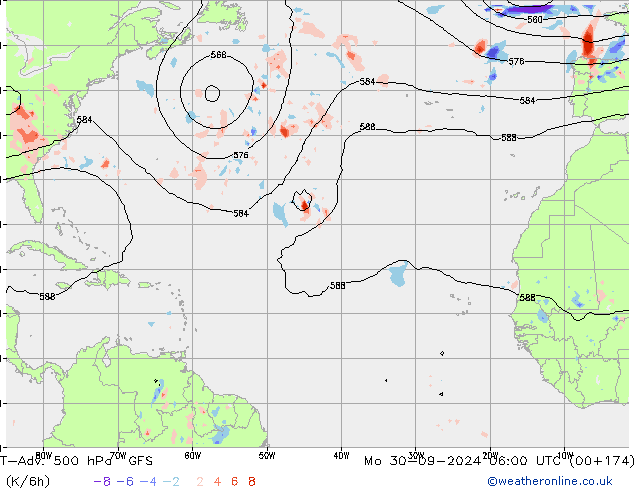 T-Adv. 500 hPa GFS Mo 30.09.2024 06 UTC