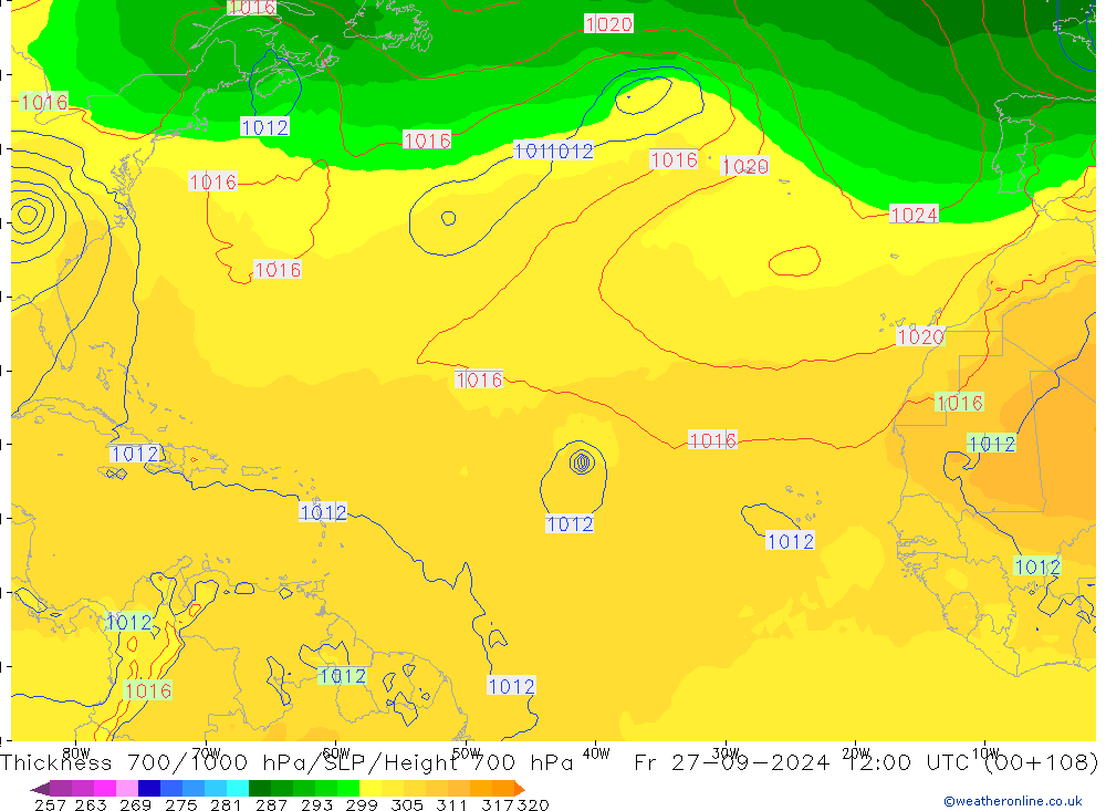 Thck 700-1000 hPa GFS Fr 27.09.2024 12 UTC