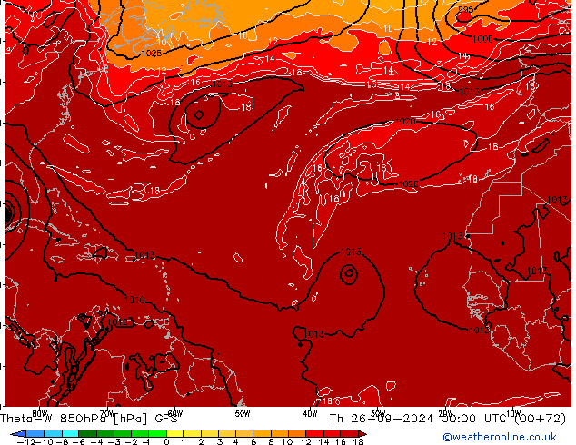 Theta-W 850hPa GFS gio 26.09.2024 00 UTC