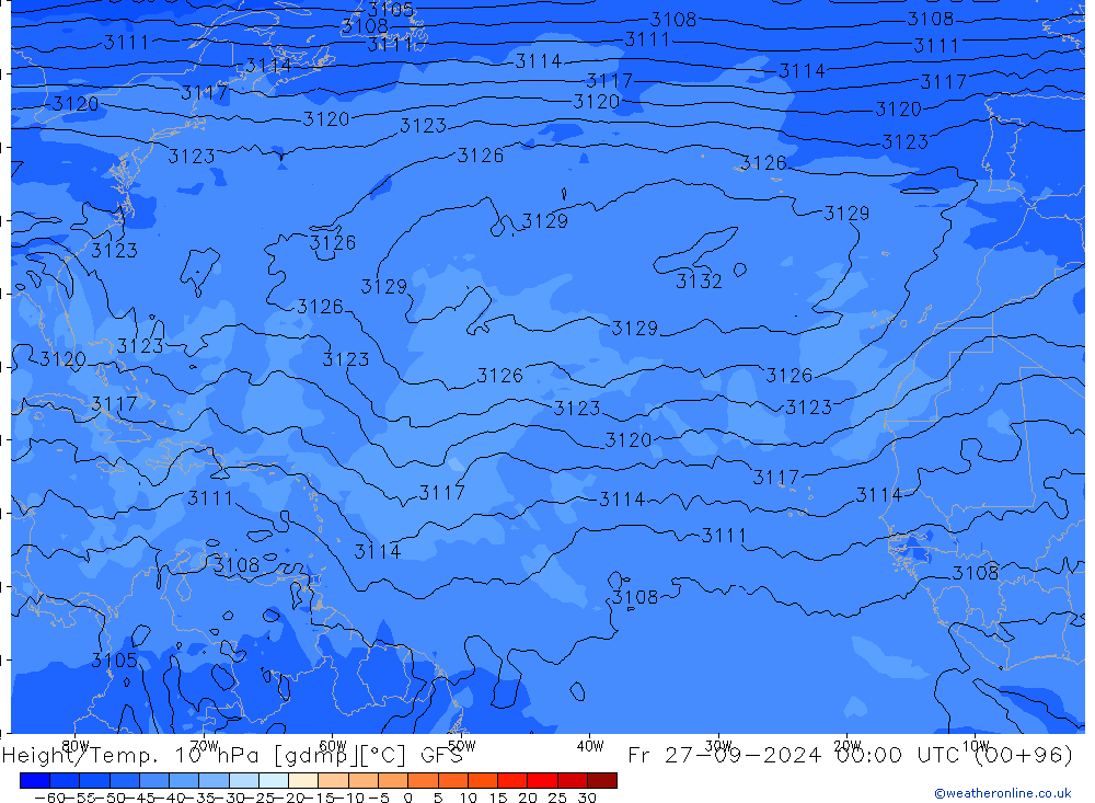 Yükseklik/Sıc. 10 hPa GFS Cu 27.09.2024 00 UTC