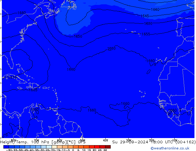 Hoogte/Temp. 100 hPa GFS zo 29.09.2024 18 UTC