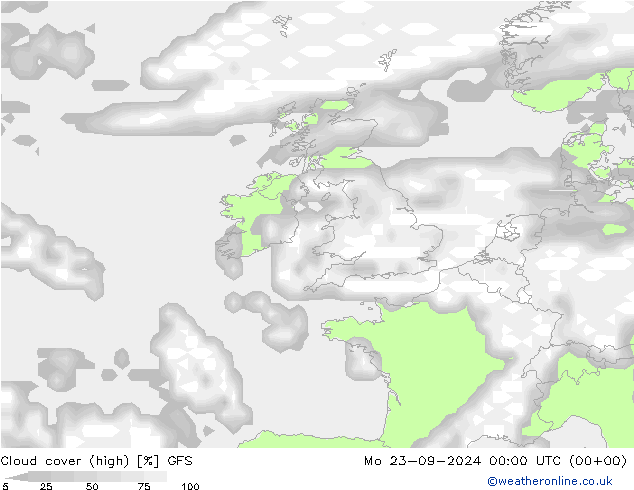 Bulutlar (yüksek) GFS Pzt 23.09.2024 00 UTC