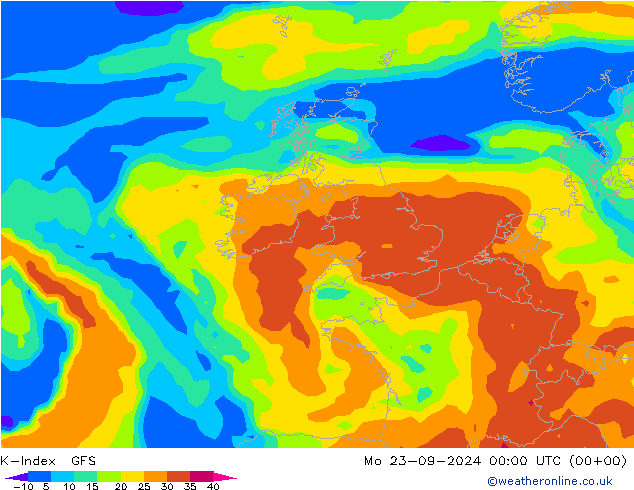 K-Index GFS Mo 23.09.2024 00 UTC