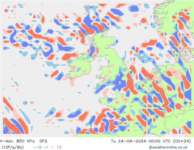 V-Adv. 850 hPa GFS Sa 24.09.2024 00 UTC