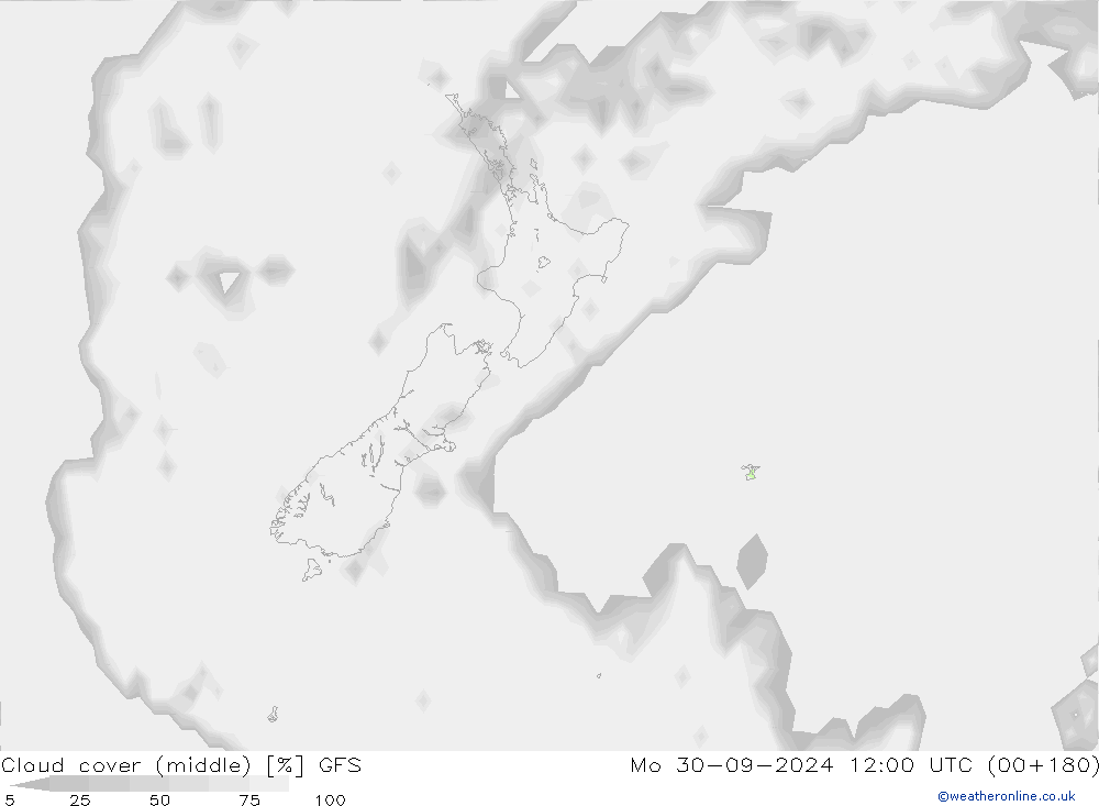 облака (средний) GFS пн 30.09.2024 12 UTC