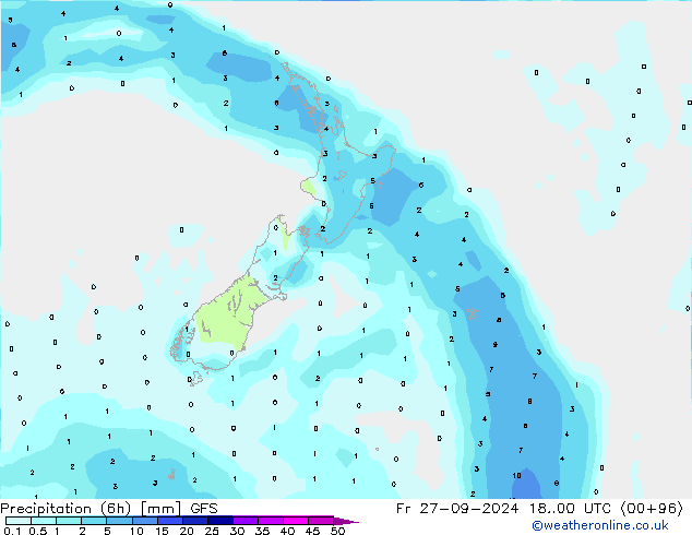 Z500/Yağmur (+YB)/Z850 GFS Cu 27.09.2024 00 UTC