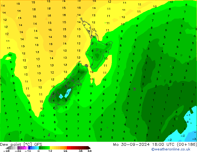 punkt rosy GFS pon. 30.09.2024 18 UTC